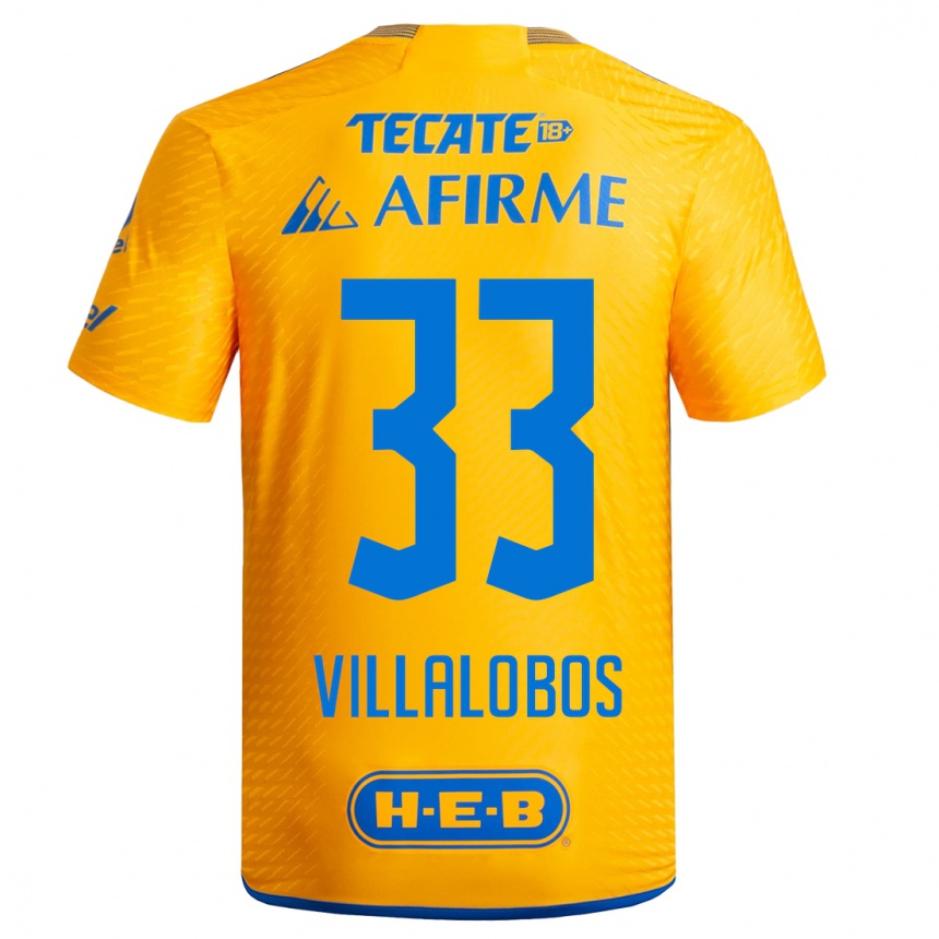 Kinder Fußball Vania Villalobos #33 Gelb Heimtrikot Trikot 2023/24 T-Shirt Luxemburg