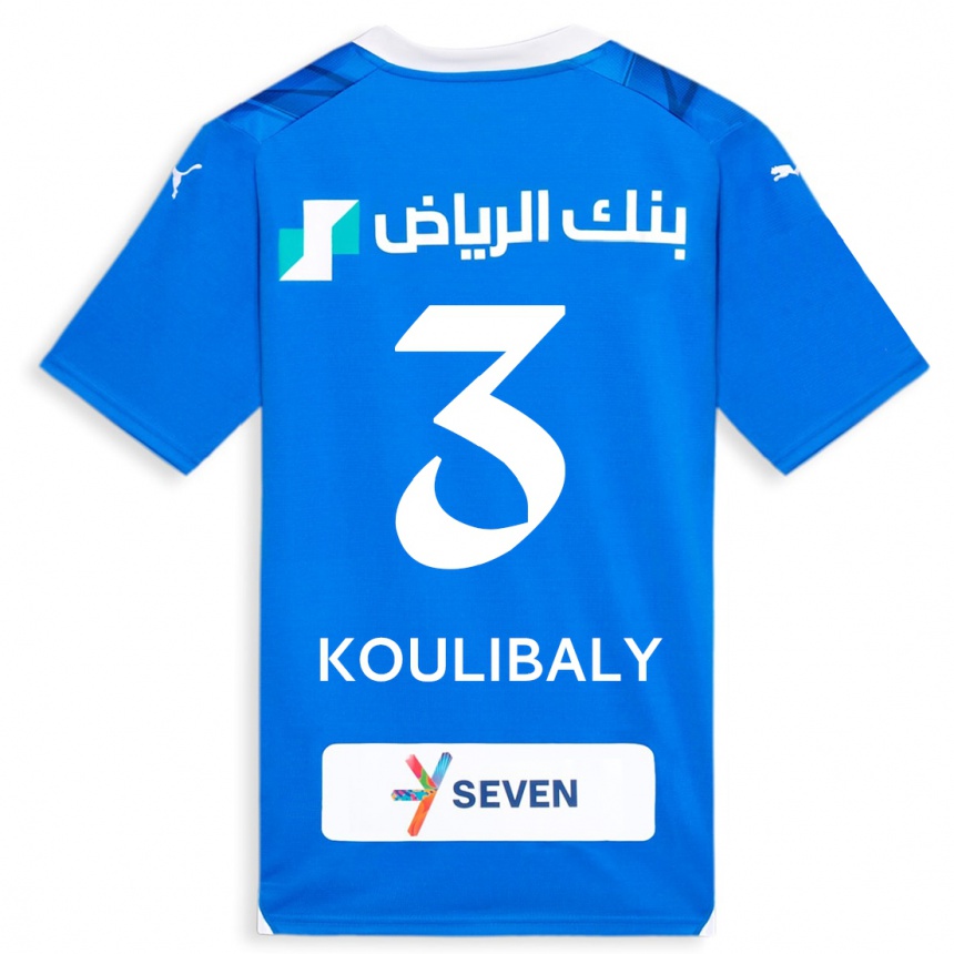 Kinder Fußball Kalidou Koulibaly #3 Blau Heimtrikot Trikot 2023/24 T-Shirt Luxemburg