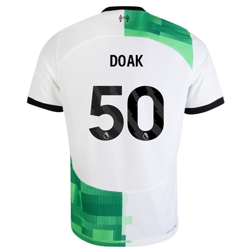Kinder Fußball Ben Doak #50 Weiß Grün Auswärtstrikot Trikot 2023/24 T-Shirt Luxemburg