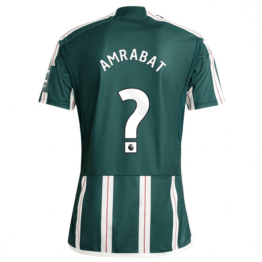 Kinder Fußball Sofyan Amrabat #0 Dunkelgrün Auswärtstrikot Trikot 2023/24 T-Shirt Luxemburg