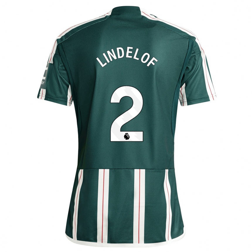 Kinder Fußball Victor Lindelof #2 Dunkelgrün Auswärtstrikot Trikot 2023/24 T-Shirt Luxemburg