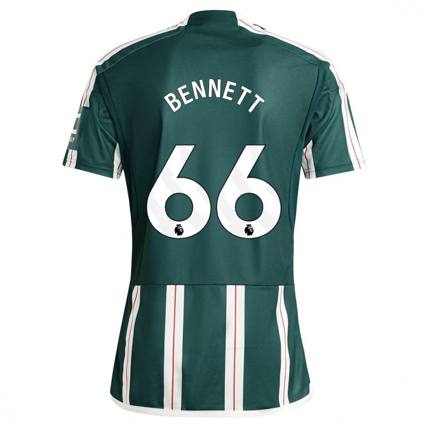 Kinder Fußball Rhys Bennett #66 Dunkelgrün Auswärtstrikot Trikot 2023/24 T-Shirt Luxemburg