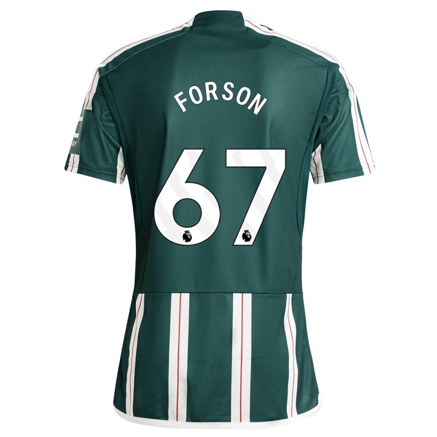 Kinder Fußball Omari Forson #67 Dunkelgrün Auswärtstrikot Trikot 2023/24 T-Shirt Luxemburg