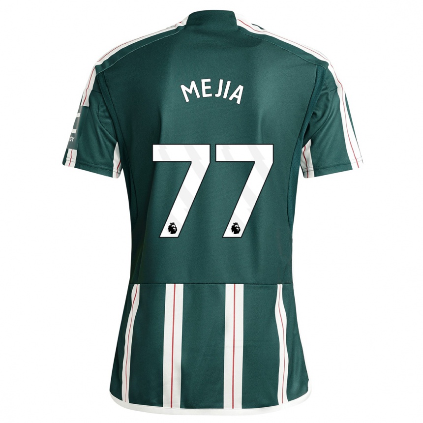 Kinder Fußball Mateo Mejia #77 Dunkelgrün Auswärtstrikot Trikot 2023/24 T-Shirt Luxemburg