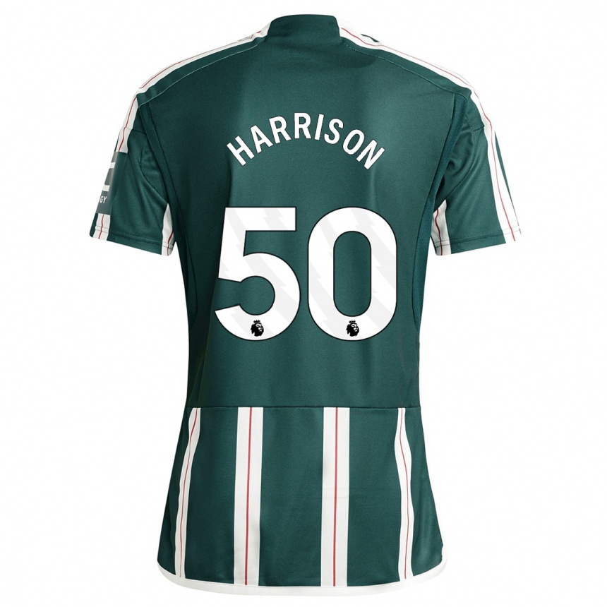 Kinder Fußball Elyh Harrison #50 Dunkelgrün Auswärtstrikot Trikot 2023/24 T-Shirt Luxemburg