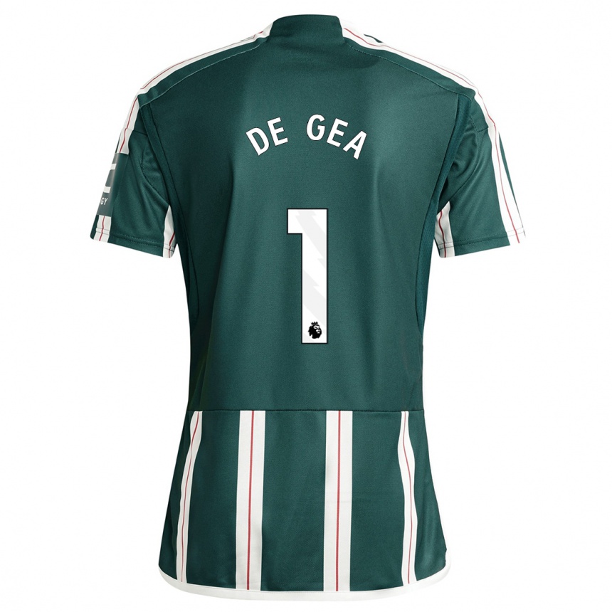 Kinder Fußball David De Gea #1 Dunkelgrün Auswärtstrikot Trikot 2023/24 T-Shirt Luxemburg