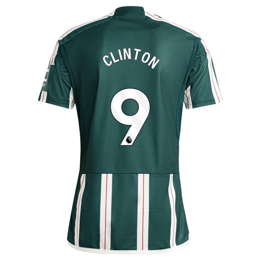 Kinder Fußball Grace Clinton #9 Dunkelgrün Auswärtstrikot Trikot 2023/24 T-Shirt Luxemburg