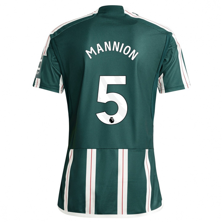 Kinder Fußball Aoife Mannion #5 Dunkelgrün Auswärtstrikot Trikot 2023/24 T-Shirt Luxemburg