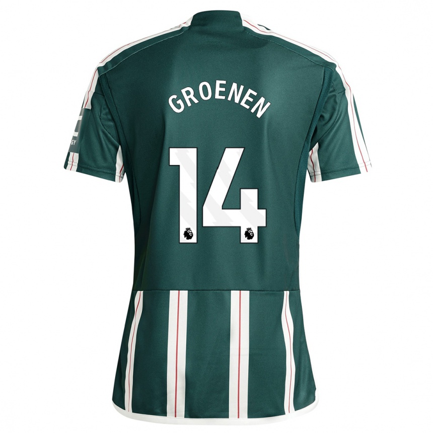 Kinder Fußball Jackie Groenen #14 Dunkelgrün Auswärtstrikot Trikot 2023/24 T-Shirt Luxemburg