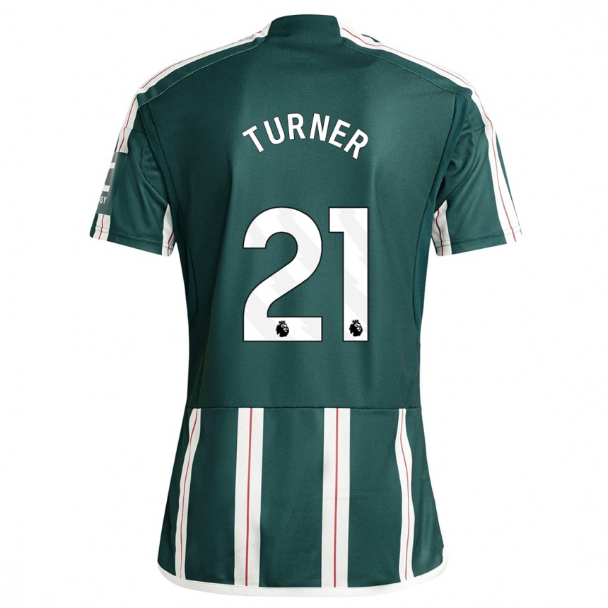 Kinder Fußball Millie Turner #21 Dunkelgrün Auswärtstrikot Trikot 2023/24 T-Shirt Luxemburg