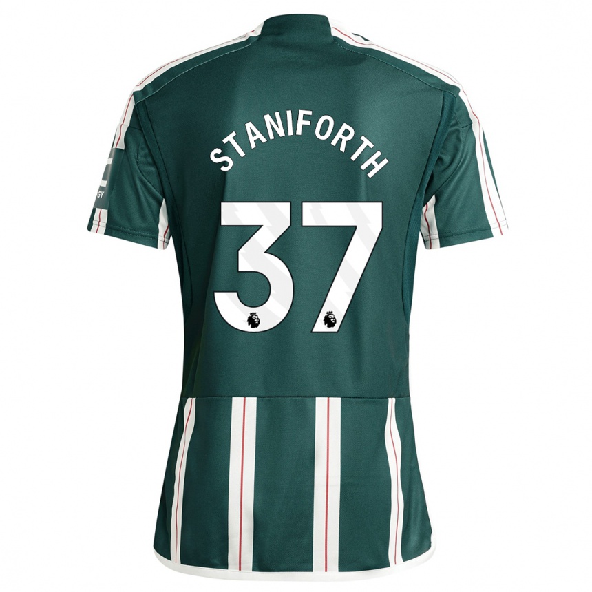 Kinder Fußball Lucy Staniforth #37 Dunkelgrün Auswärtstrikot Trikot 2023/24 T-Shirt Luxemburg