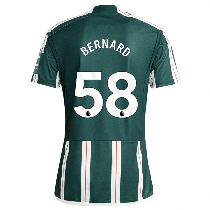 Kinder Fußball Bernard #58 Dunkelgrün Auswärtstrikot Trikot 2023/24 T-Shirt Luxemburg