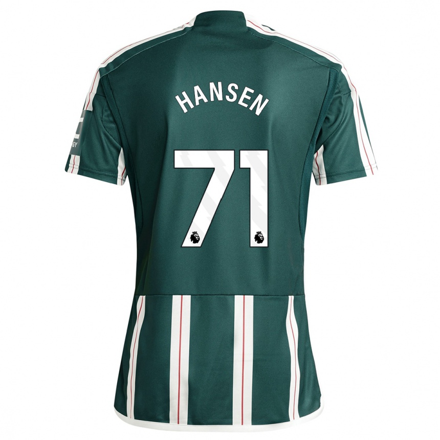 Kinder Fußball Isak Hansen-Aaroen #71 Dunkelgrün Auswärtstrikot Trikot 2023/24 T-Shirt Luxemburg