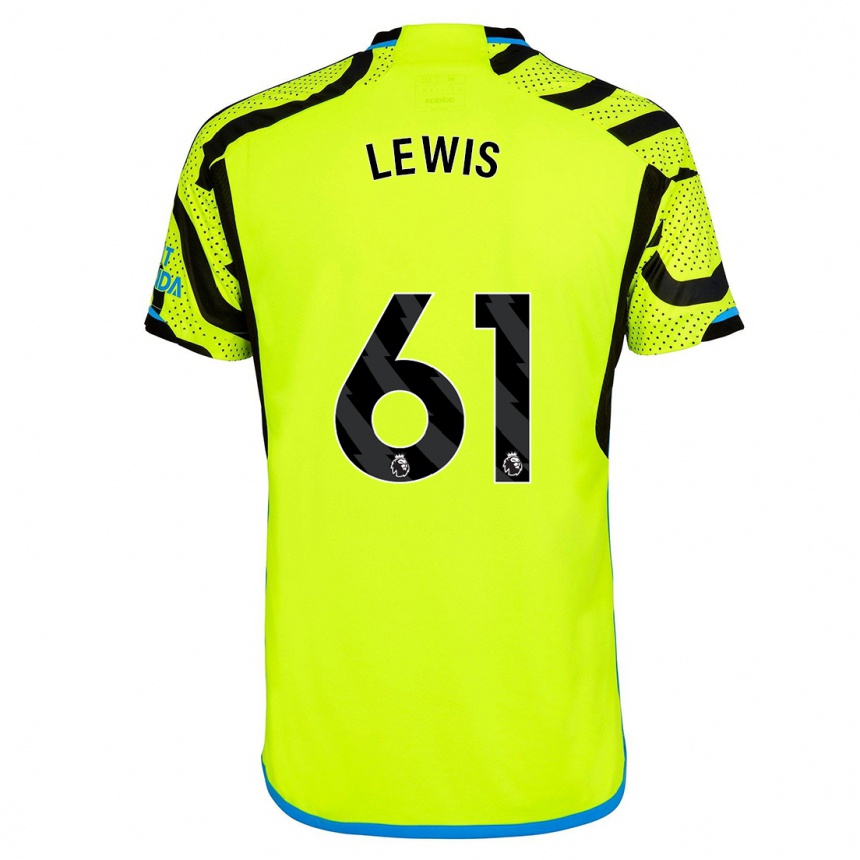 Kinder Fußball George Lewis #61 Gelb Auswärtstrikot Trikot 2023/24 T-Shirt Luxemburg