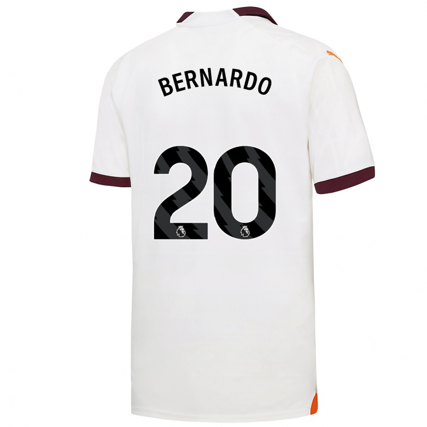 Kinder Fußball Bernardo Silva #20 Weiß Auswärtstrikot Trikot 2023/24 T-Shirt Luxemburg