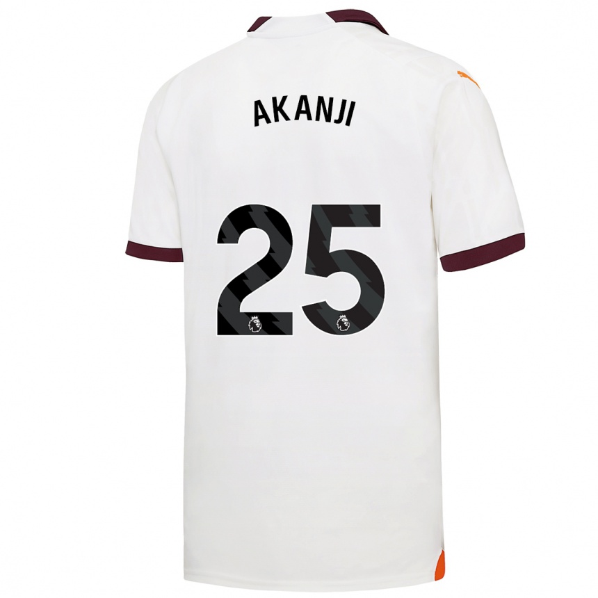 Kinder Fußball Manuel Akanji #25 Weiß Auswärtstrikot Trikot 2023/24 T-Shirt Luxemburg