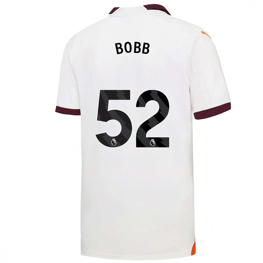 Kinder Fußball Oscar Bobb #52 Weiß Auswärtstrikot Trikot 2023/24 T-Shirt Luxemburg