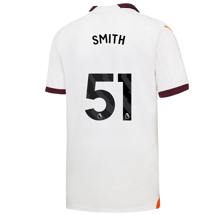 Kinder Fußball Isaac Smith #51 Weiß Auswärtstrikot Trikot 2023/24 T-Shirt Luxemburg