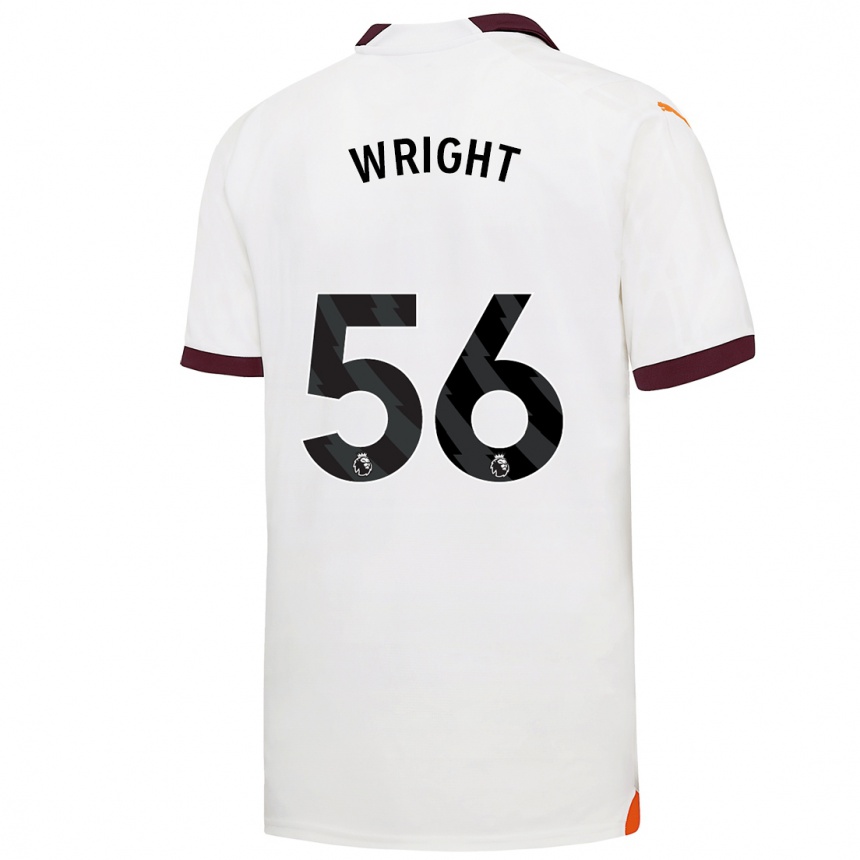 Kinder Fußball Jacob Wright #56 Weiß Auswärtstrikot Trikot 2023/24 T-Shirt Luxemburg