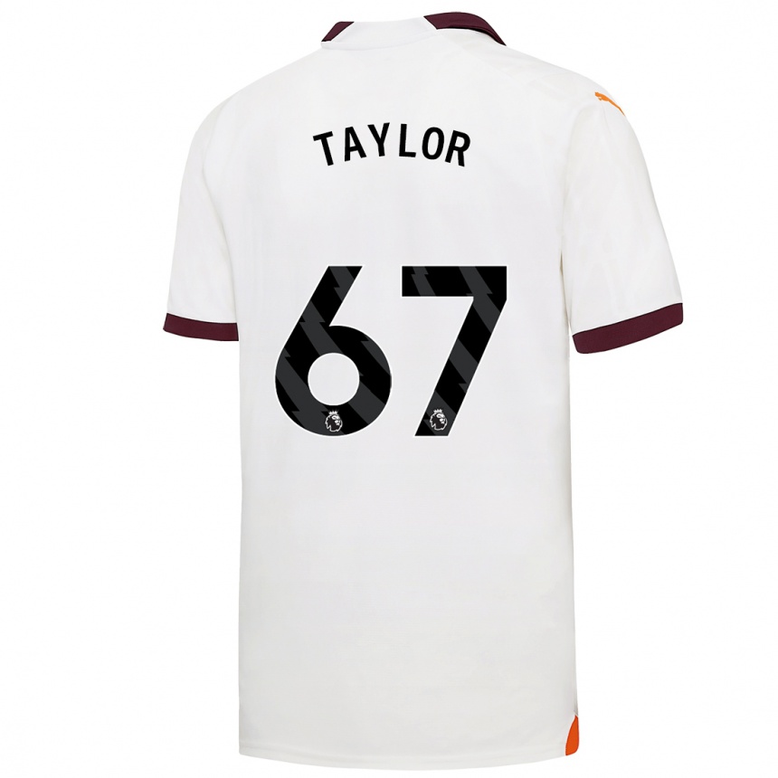 Kinder Fußball Kane Taylor #67 Weiß Auswärtstrikot Trikot 2023/24 T-Shirt Luxemburg