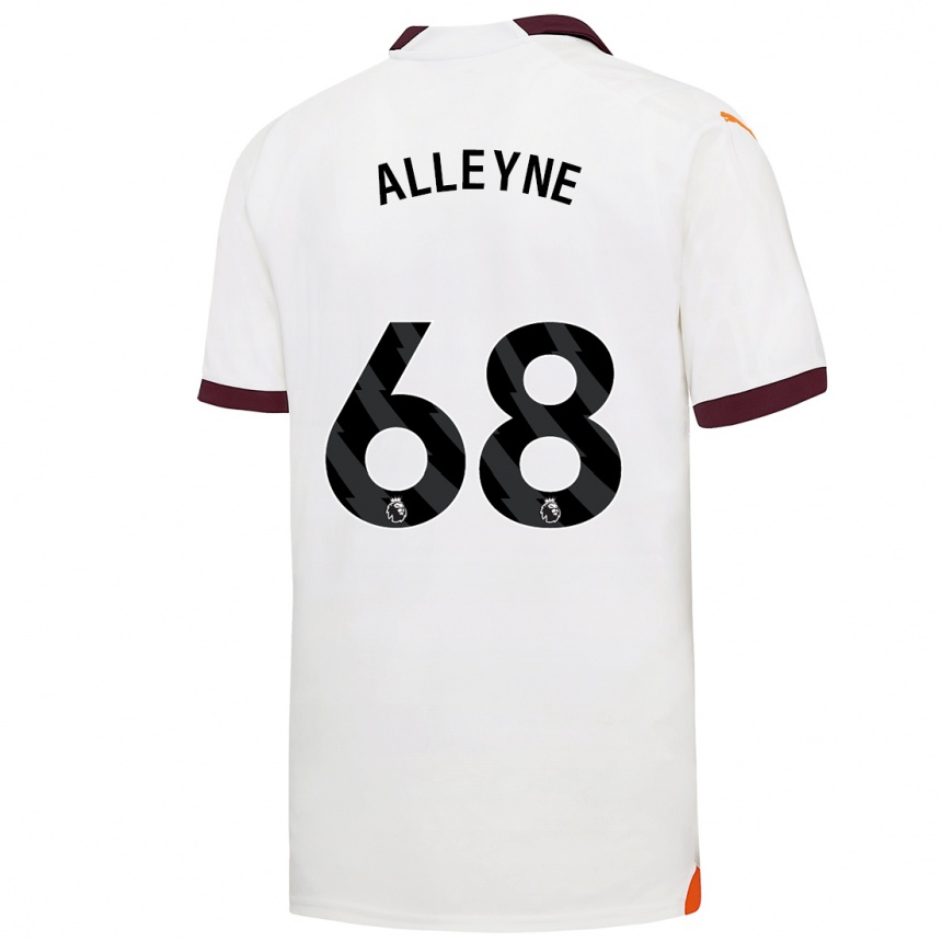 Kinder Fußball Max Alleyne #68 Weiß Auswärtstrikot Trikot 2023/24 T-Shirt Luxemburg