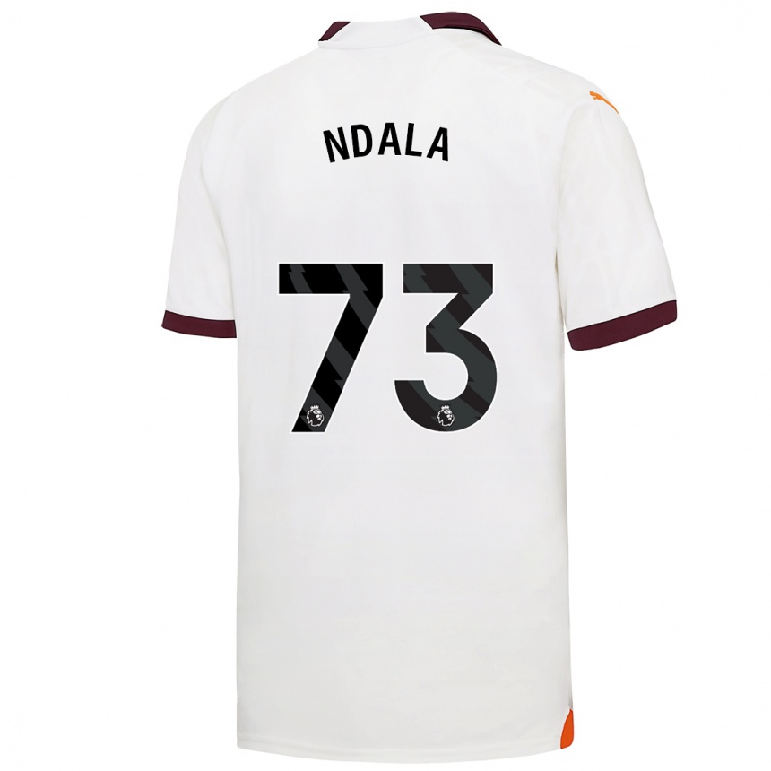 Kinder Fußball Joel Ndala #73 Weiß Auswärtstrikot Trikot 2023/24 T-Shirt Luxemburg