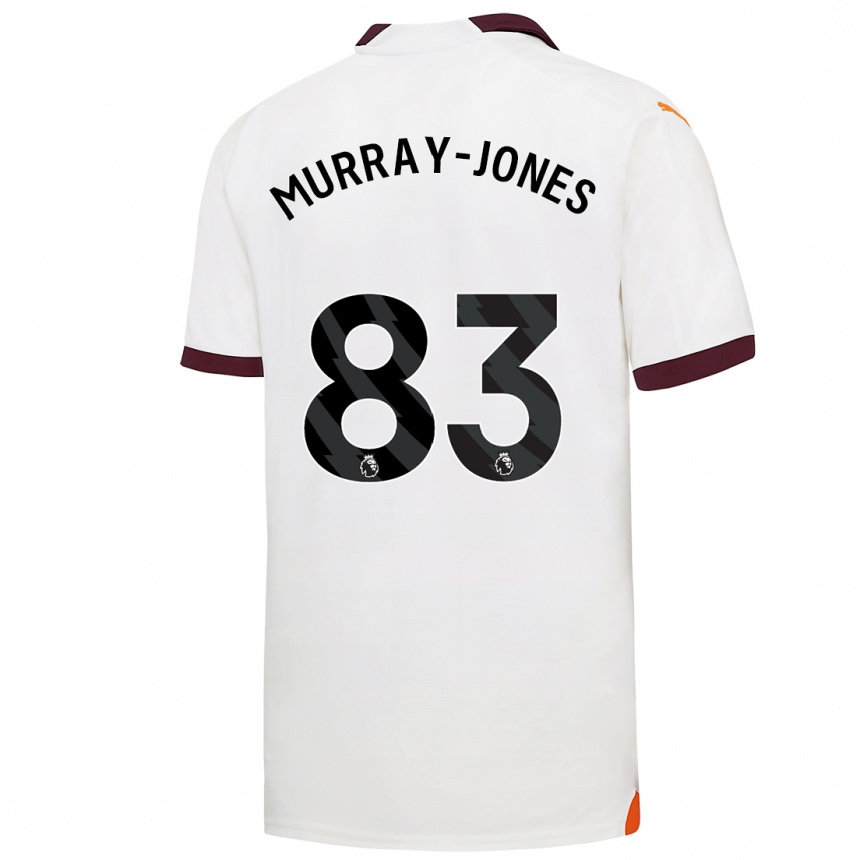 Kinder Fußball George Murray-Jones #83 Weiß Auswärtstrikot Trikot 2023/24 T-Shirt Luxemburg