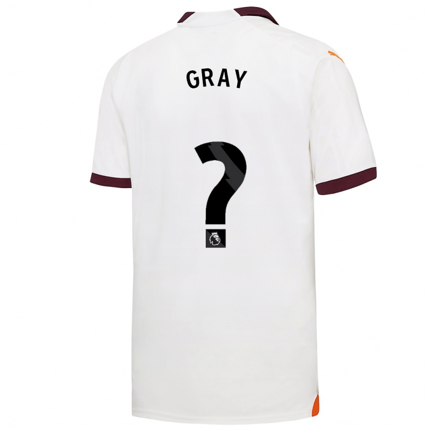 Kinder Fußball Charlie Gray #0 Weiß Auswärtstrikot Trikot 2023/24 T-Shirt Luxemburg