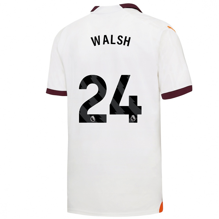 Kinder Fußball Keira Walsh #24 Weiß Auswärtstrikot Trikot 2023/24 T-Shirt Luxemburg