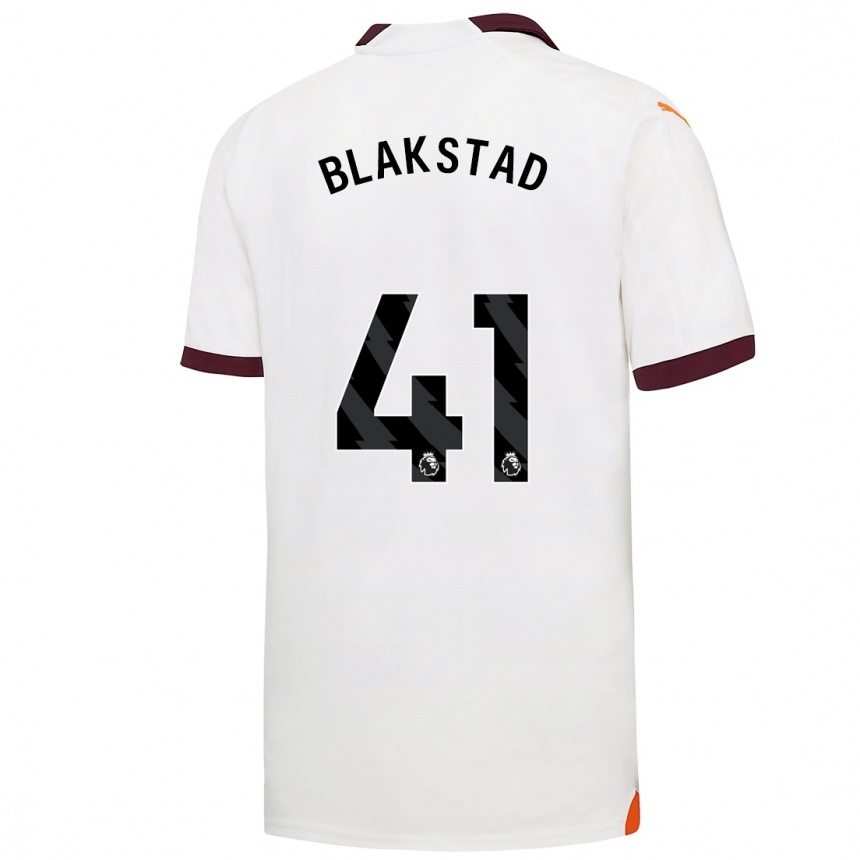 Kinder Fußball Julie Blakstad #41 Weiß Auswärtstrikot Trikot 2023/24 T-Shirt Luxemburg