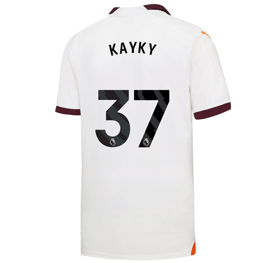 Kinder Fußball Kayky #37 Weiß Auswärtstrikot Trikot 2023/24 T-Shirt Luxemburg