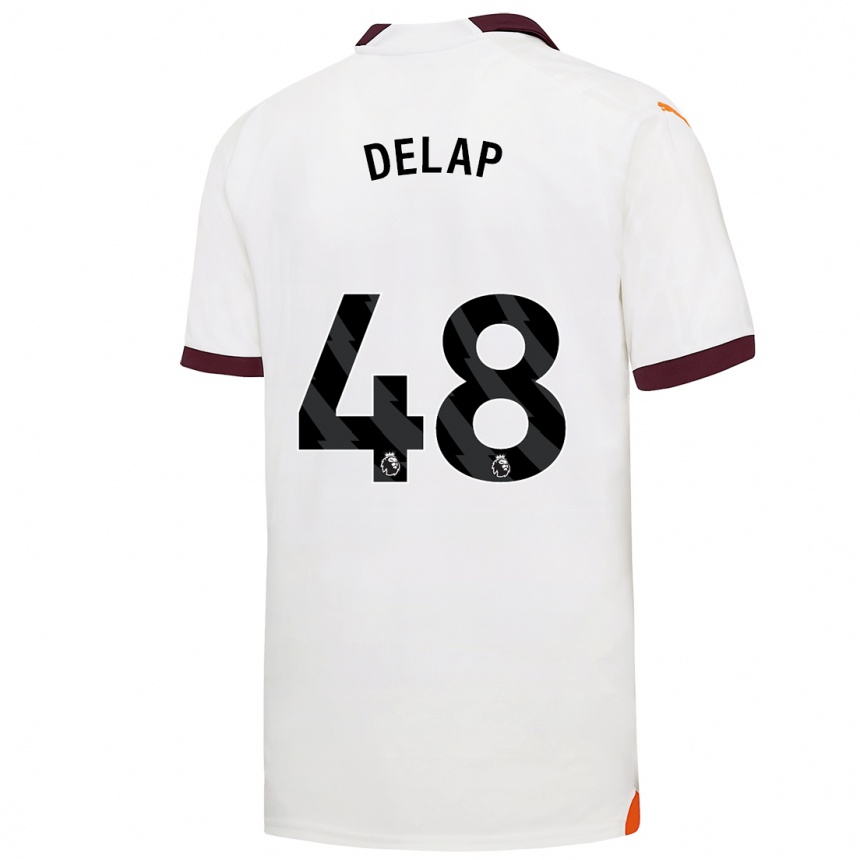 Kinder Fußball Liam Delap #48 Weiß Auswärtstrikot Trikot 2023/24 T-Shirt Luxemburg