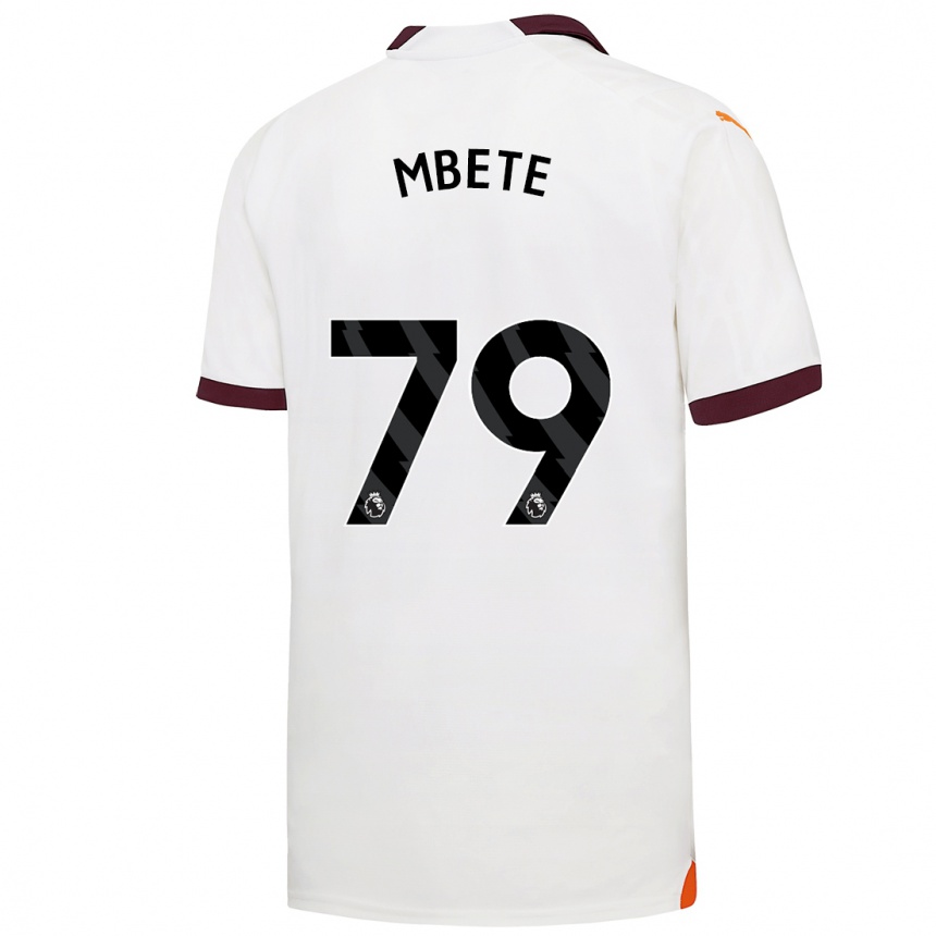 Kinder Fußball Luke Mbete #79 Weiß Auswärtstrikot Trikot 2023/24 T-Shirt Luxemburg