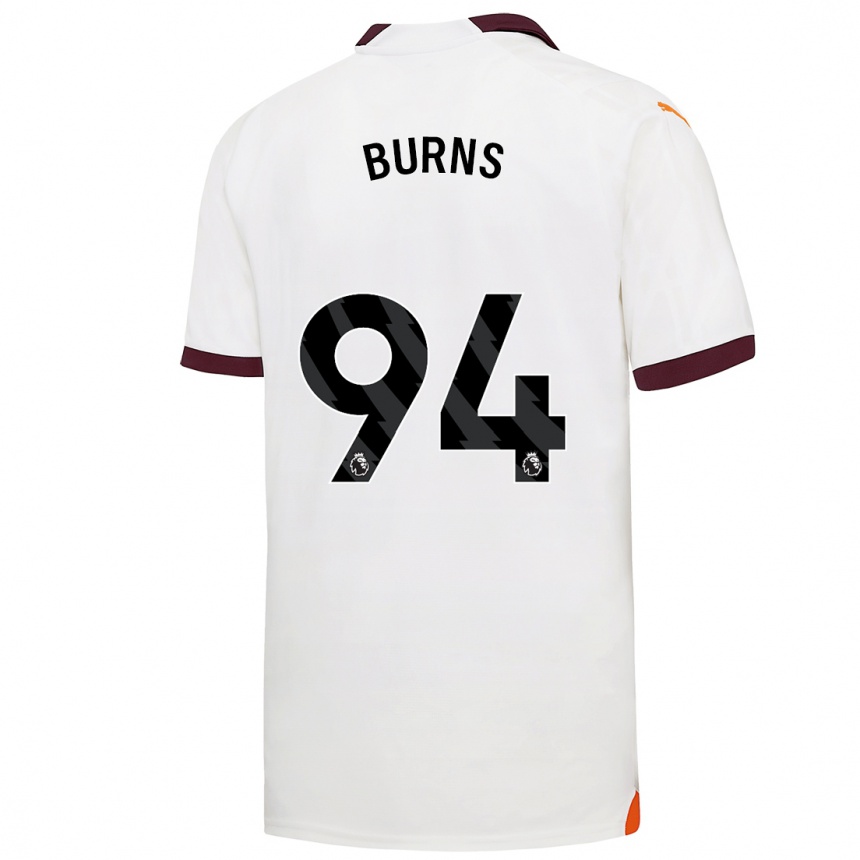 Kinder Fußball Finley Burns #94 Weiß Auswärtstrikot Trikot 2023/24 T-Shirt Luxemburg