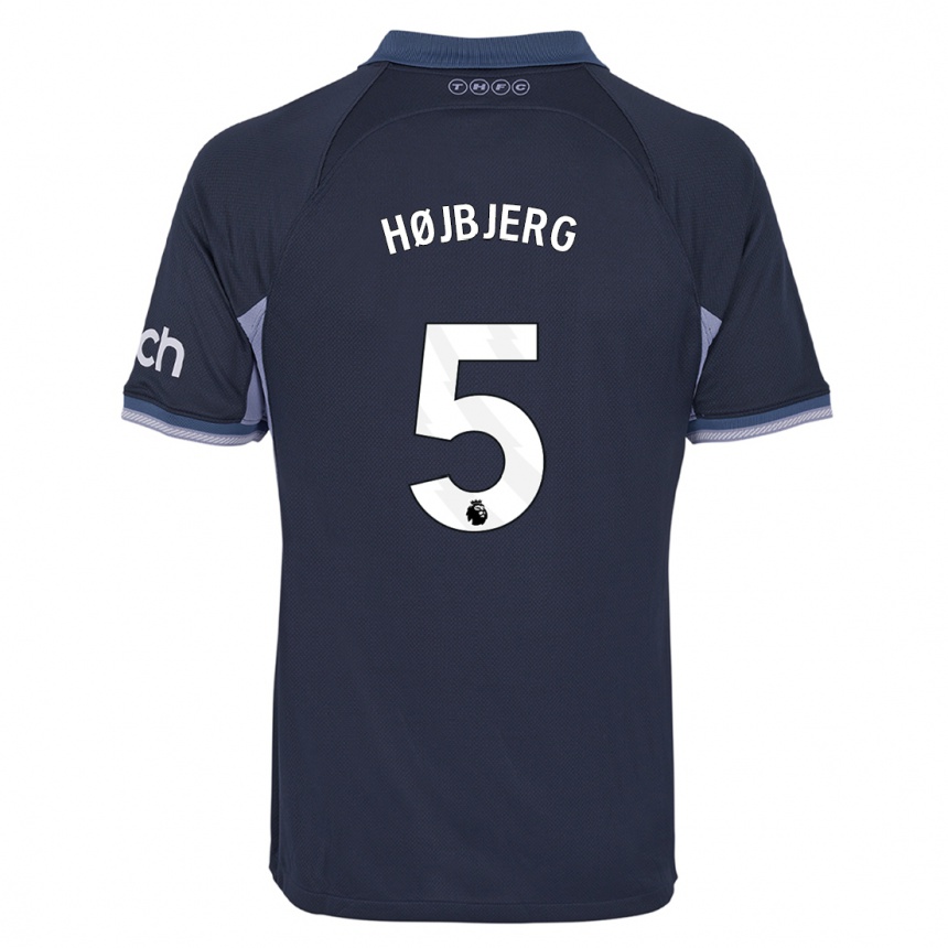 Kinder Fußball Pierre Emile Hojbjerg #5 Dunkelblau Auswärtstrikot Trikot 2023/24 T-Shirt Luxemburg