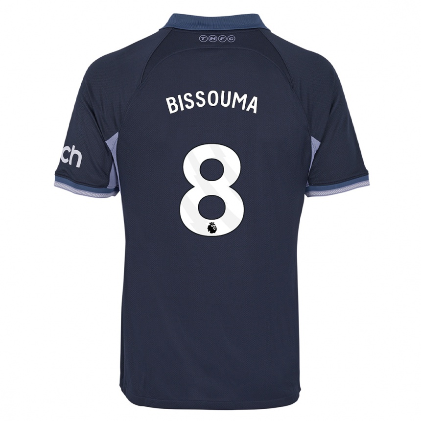 Kinder Fußball Yves Bissouma #8 Dunkelblau Auswärtstrikot Trikot 2023/24 T-Shirt Luxemburg
