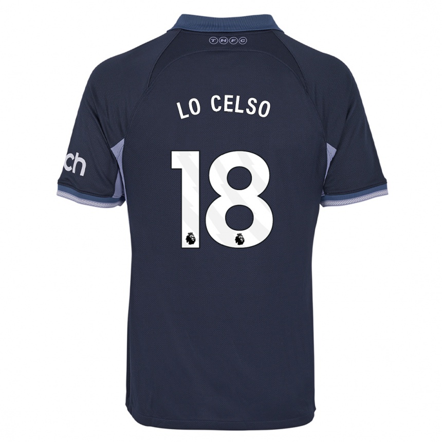 Kinder Fußball Giovani Lo Celso #18 Dunkelblau Auswärtstrikot Trikot 2023/24 T-Shirt Luxemburg