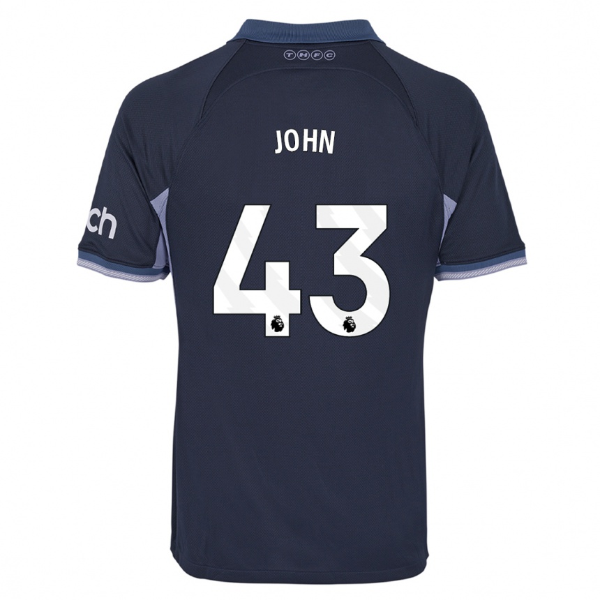 Kinder Fußball Nile John #43 Dunkelblau Auswärtstrikot Trikot 2023/24 T-Shirt Luxemburg