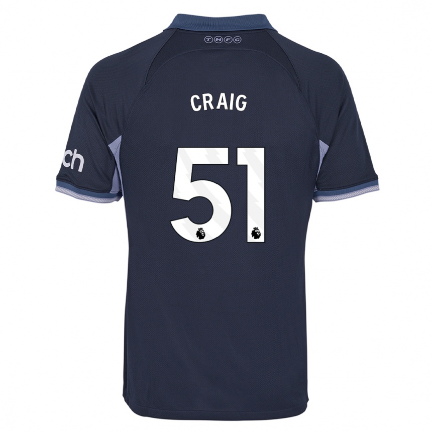 Kinder Fußball Matthew Craig #51 Dunkelblau Auswärtstrikot Trikot 2023/24 T-Shirt Luxemburg