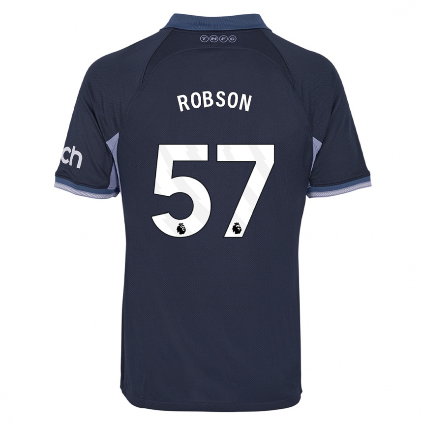 Kinder Fußball Max Robson #57 Dunkelblau Auswärtstrikot Trikot 2023/24 T-Shirt Luxemburg