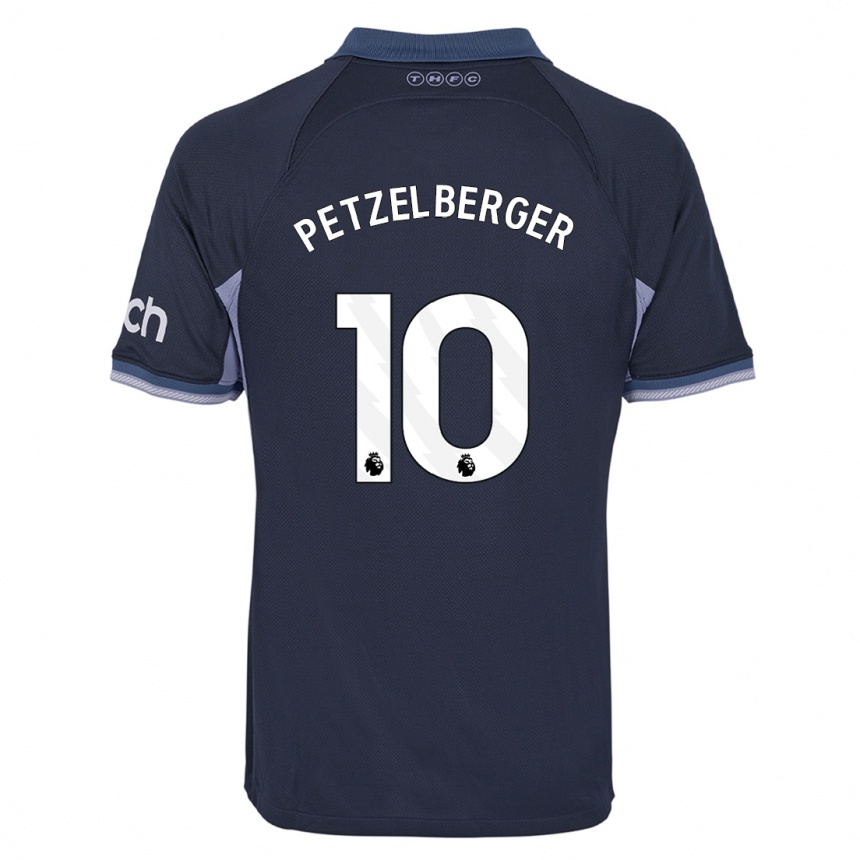 Kinder Fußball Ramona Petzelberger #10 Dunkelblau Auswärtstrikot Trikot 2023/24 T-Shirt Luxemburg