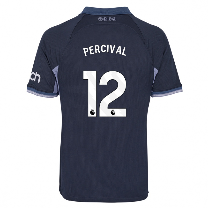 Kinder Fußball Ria Percival #12 Dunkelblau Auswärtstrikot Trikot 2023/24 T-Shirt Luxemburg