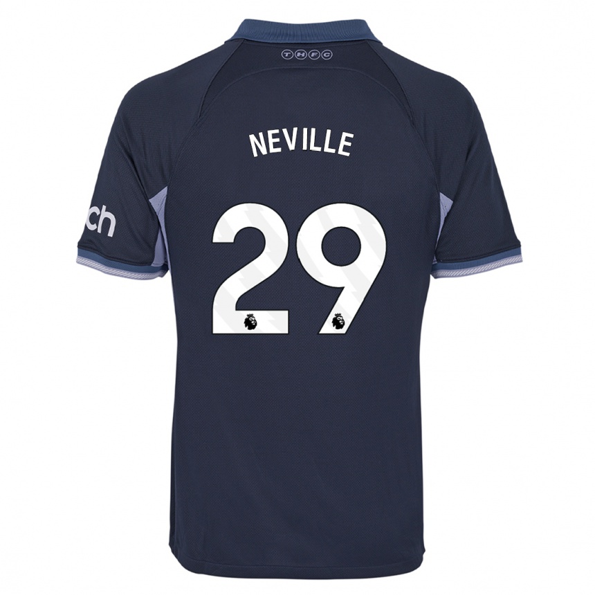 Kinder Fußball Ashleigh Neville #29 Dunkelblau Auswärtstrikot Trikot 2023/24 T-Shirt Luxemburg