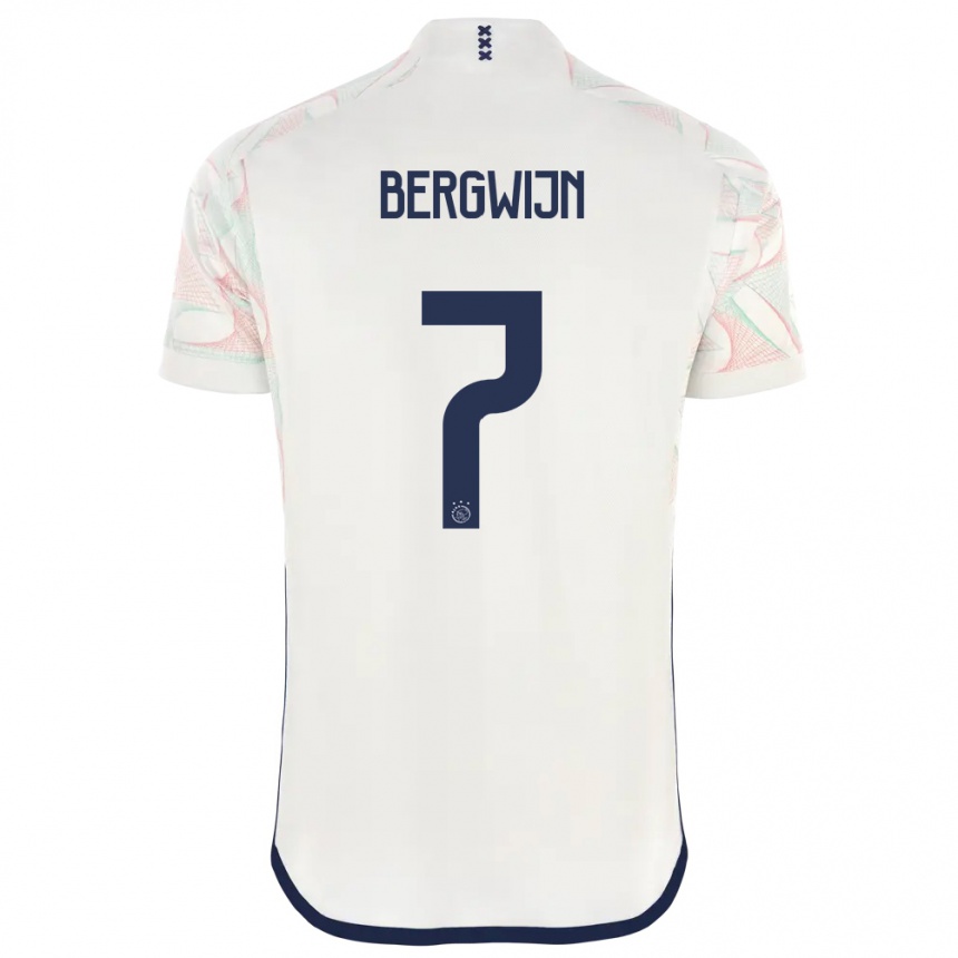 Kinder Fußball Steven Bergwijn #7 Weiß Auswärtstrikot Trikot 2023/24 T-Shirt Luxemburg