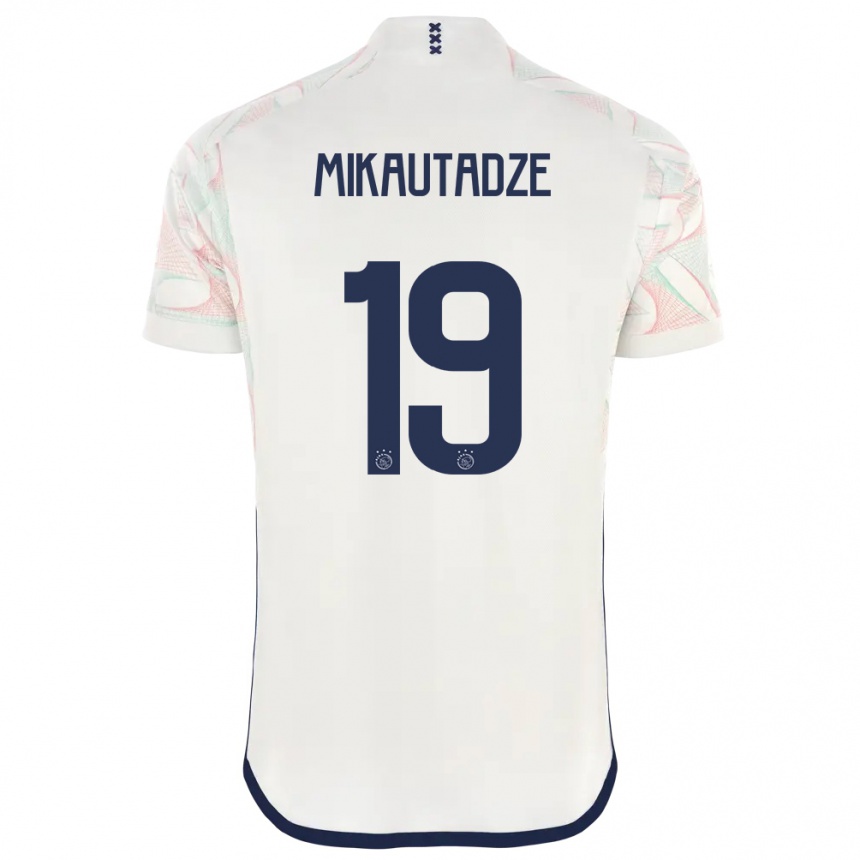 Kinder Fußball Georges Mikautadze #19 Weiß Auswärtstrikot Trikot 2023/24 T-Shirt Luxemburg