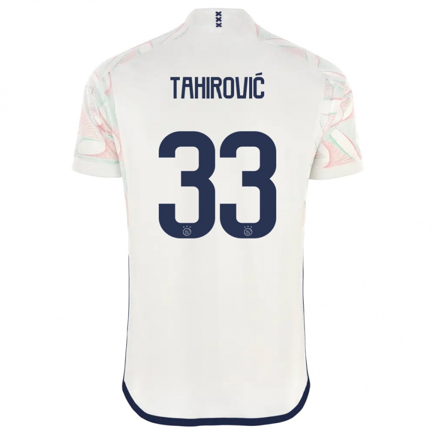 Kinder Fußball Benjamin Tahirovic #33 Weiß Auswärtstrikot Trikot 2023/24 T-Shirt Luxemburg