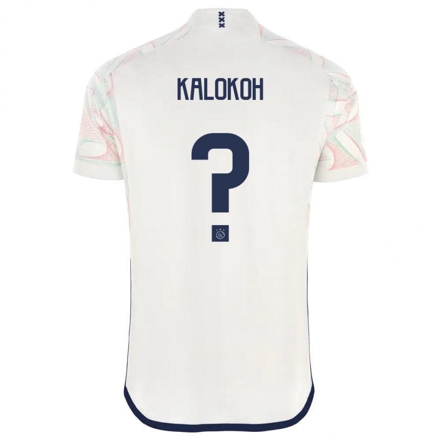 Kinder Fußball David Kalokoh #0 Weiß Auswärtstrikot Trikot 2023/24 T-Shirt Luxemburg