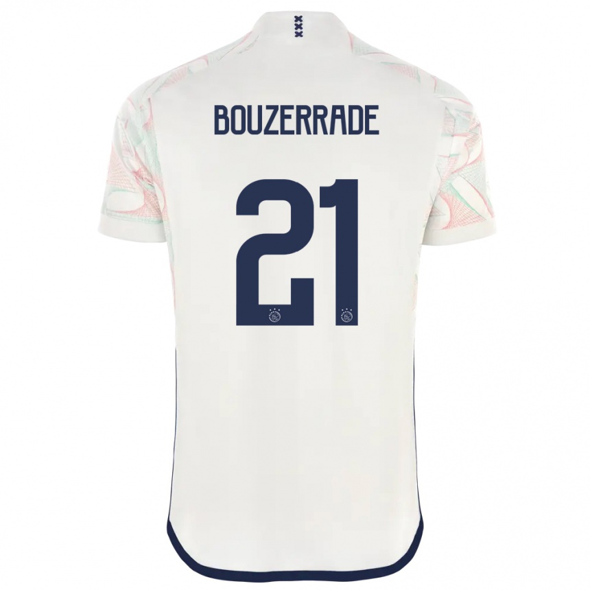 Kinder Fußball Zaina Bouzerrade #21 Weiß Auswärtstrikot Trikot 2023/24 T-Shirt Luxemburg