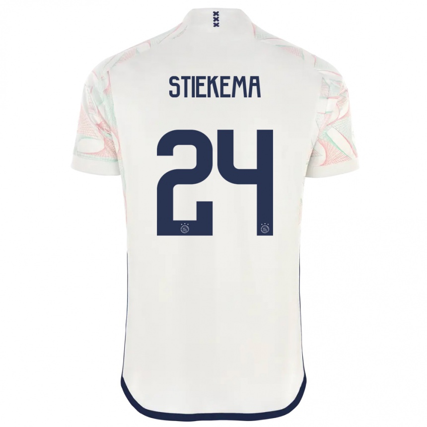 Kinder Fußball Iris Stiekema #24 Weiß Auswärtstrikot Trikot 2023/24 T-Shirt Luxemburg