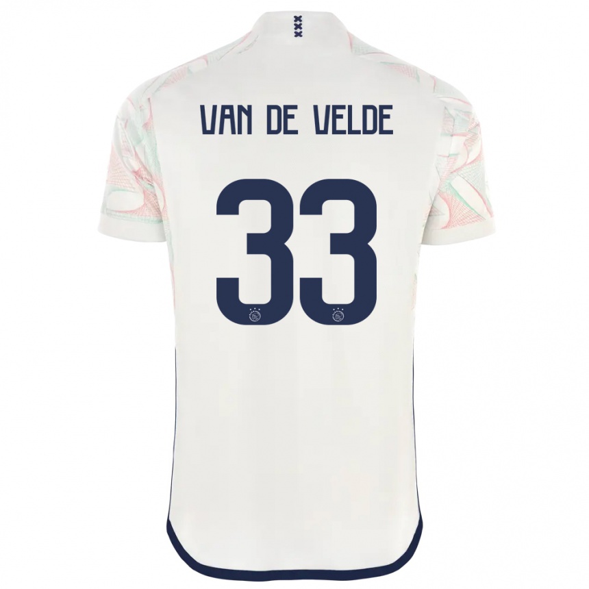 Kinder Fußball Jonna Van De Velde #33 Weiß Auswärtstrikot Trikot 2023/24 T-Shirt Luxemburg